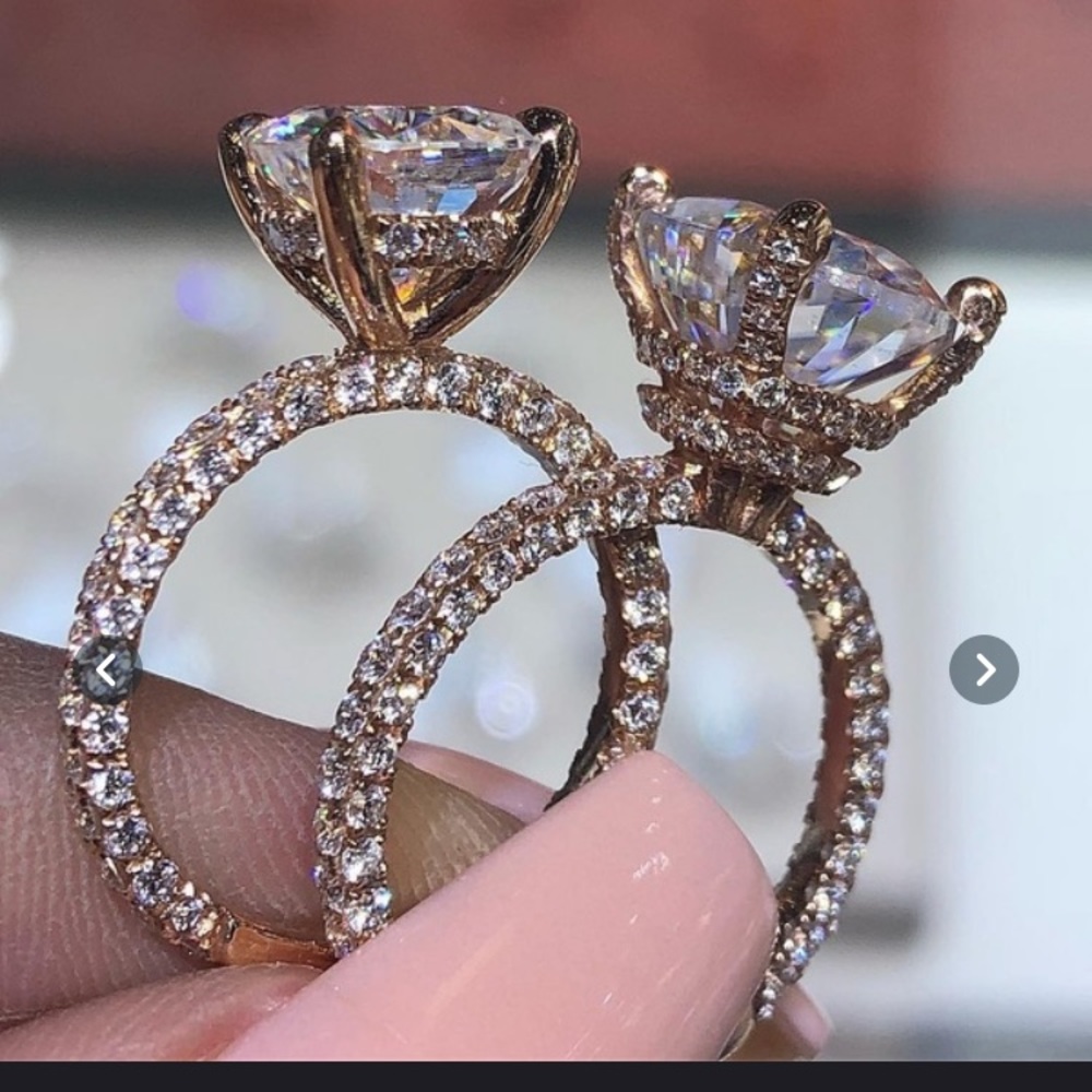 🌈 Size 8 Engagement style ring - rose gold